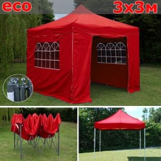 Быстросборный шатер-гармошка со стенками 3х3м красный
