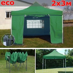 Быстросборный шатер-гармошка со стенками 2х3м зеленый