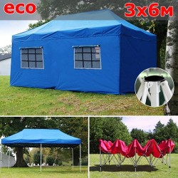 Быстросборный шатер со стенками 3х6м синий
