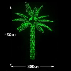 LED Дерево "Пальма" высота 4.5м зеленый 