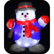 3D-LED Фигура "Снеговик с веником", 30см