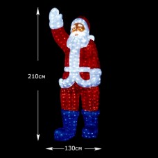 Светящаяся 3D-LED Фигура "Дед Мороз", 210 см