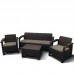 Комплект мебели с диваном Yalta M6172 Brown (имитацией ротанга)