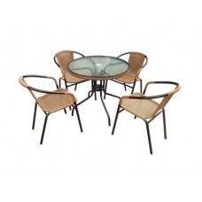 Комплект мебели Николь-1A TLH-037A/087A-D80 Cappuccino (4+1)