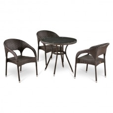 Комплект мебели из иск. ротанга T283ANT/Y90C-W51 Brown (3+1)