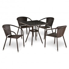 Комплект мебели из иск. ротанга T283BNT-W2390/Y137C-W51 Brown (4+1)