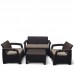 Комплект мебели с диваном Yalta M6142 Brown (имитациия ротанга)