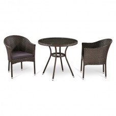 Комплект мебели из иск. ротанга T283ANT-W51-/Y350-W51 Brown (2+1)