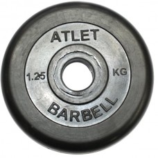 Диск обрезиненный черный Atlet Barbell d-31 1.25 кг