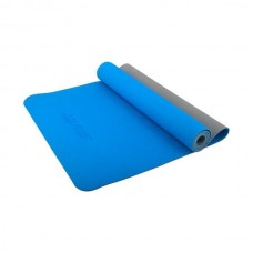 Коврик для йоги StarFit FM-201 (173x61x0,4 см) синий/серый
