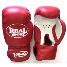 Перчатки для кикбоксинга REALSPORT RS112 12 унций, красные
