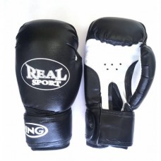 Перчатки для кикбоксинга REALSPORT RS312 12 унций, черный