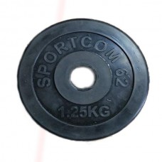 Диск обрезиненный черный СпортКом d-26 1,25 кг