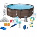 Круглый каркасный бассейн BestWay 56709 Steel Pro Max ротанг (366х100см) + фильтр, лестница