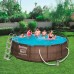Круглый каркасный бассейн BestWay 56709 Steel Pro Max ротанг (366х100см) + фильтр, лестница