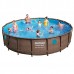 Каркасный бассейн Bestway 56977 Ротанг (549х122см) фильтр-насос, тент, лестница, попл.-дозатор